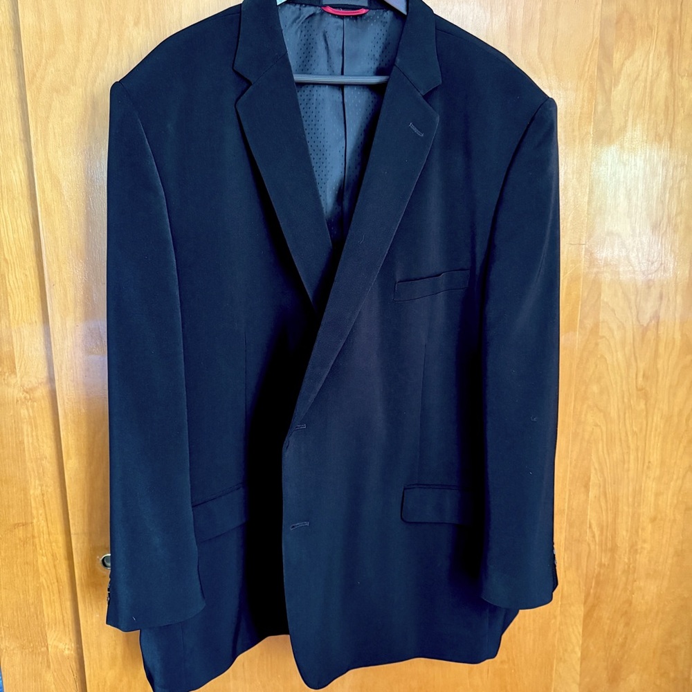 Midtown Man Men's Suit Separates Jacket 54R Black 2 Button Vent Big & Tall Coat